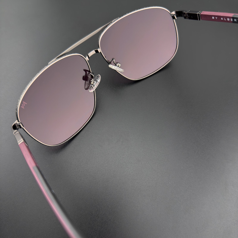 عینک آفتابی خلبانی مردانه آلبرت وگ مدل 6306C21P39 Polarized Maroon
