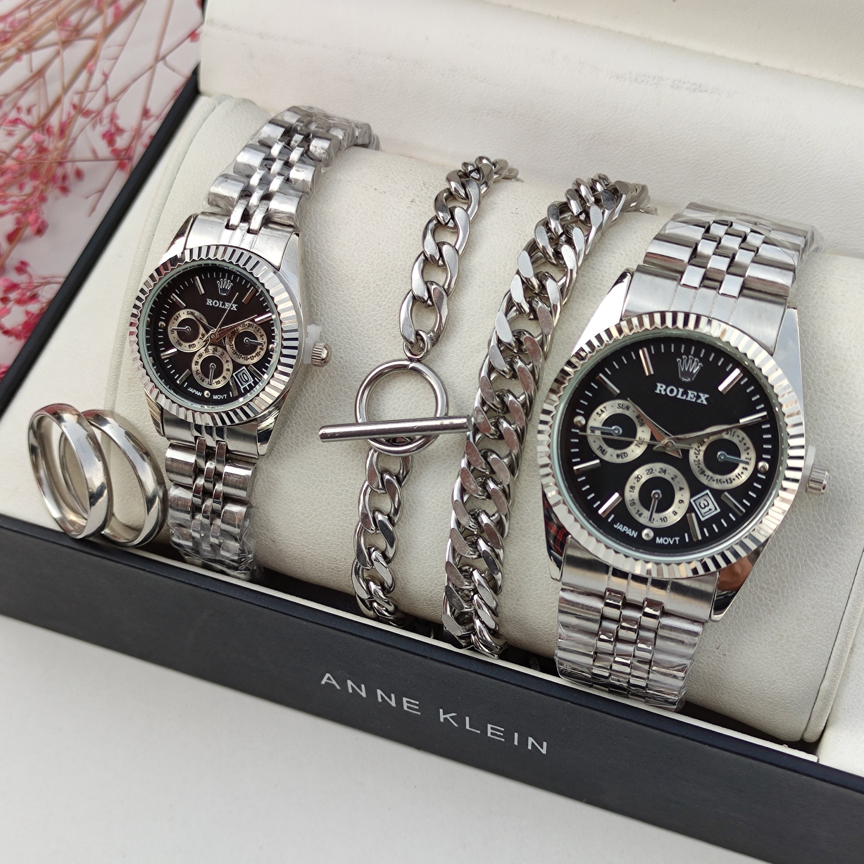 ست ساعت مردانه و زنانه برند رولکس ROLEX با دستبند و