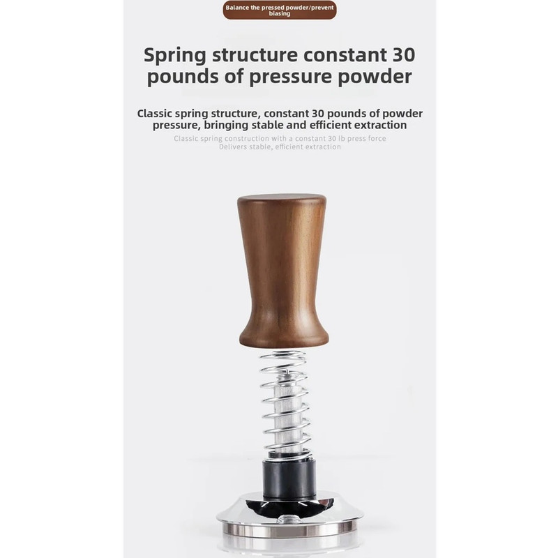 تمپر قهوه مدل 51mm wood handle شیار دار