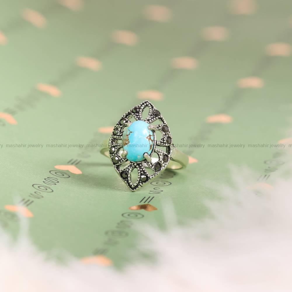 انگشتر فیروزه شجری زنانه کد 5373